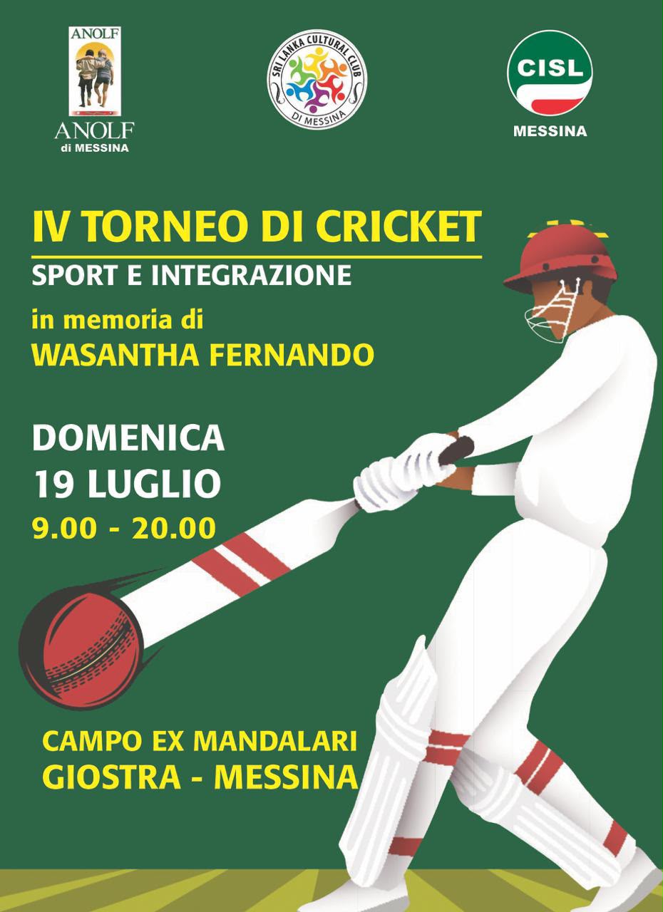 “Sport & Integrazione”, domenica al campo ex Mandalari il quarto torneo di cricket di Messina organizzato dall’Anolf Messina